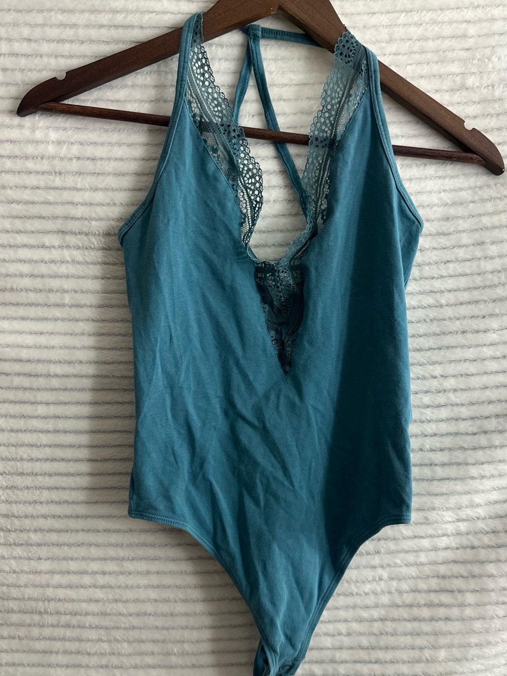 Express Teal Blue Stretch Bodysuit